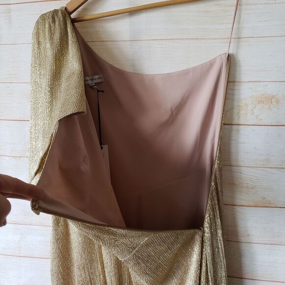 Dress The Population Savanah Metallic One Shoulder Maxi Dress Women's Size 2X - Picture 7 of 11